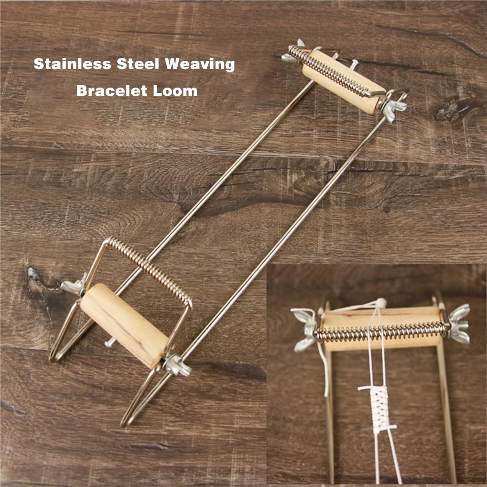 Máquina para hacer pulseras y abalorios de acero inoxidable, máquina de coser para el hogar, con marco de Metal y cuentas de tejer, DIY