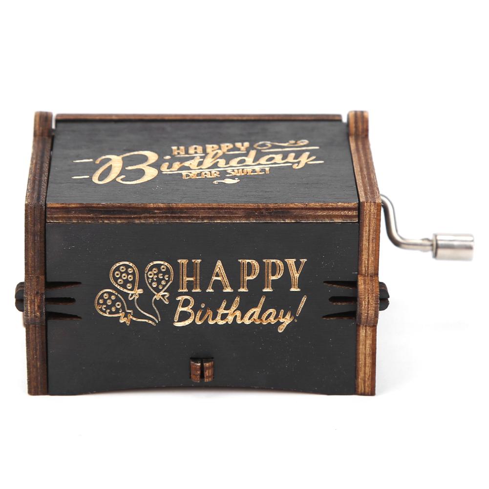 Carved Hand Cranked Musical Box Red Wooden Manual Child Birthday Children/friends Christmas Birthday