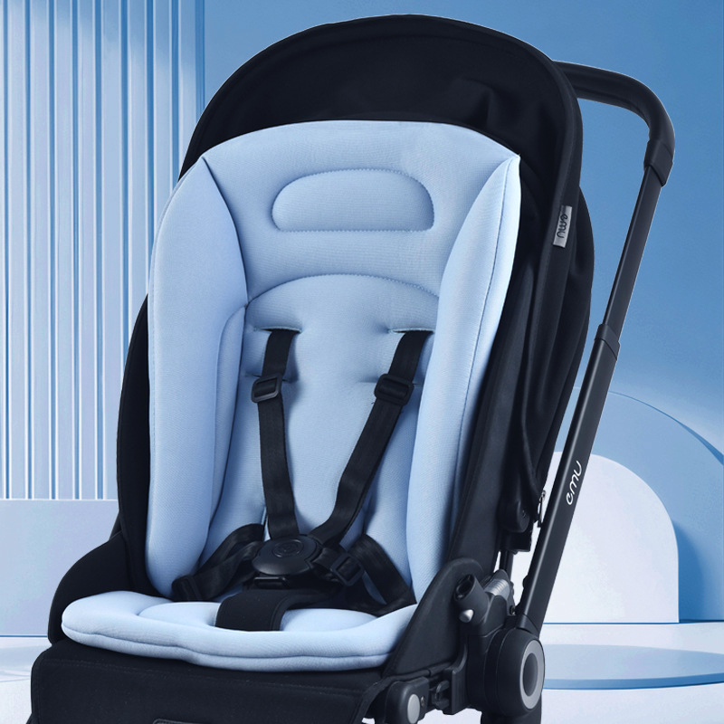 Colchão universal para carrinho de bebê, almofada de algodão adequada para yoyo/bugaboo/cybex, tapete macio reforçado, acessórios para carrinho de bebê: Azul