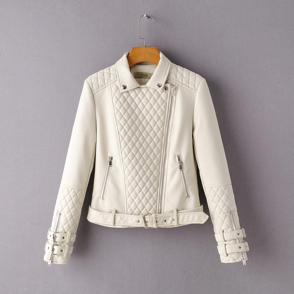 Women Spring Autumn Soft Faux Leather Jackets Lady Motorcyle Zippers Biker Pink Coats Black Outerwear