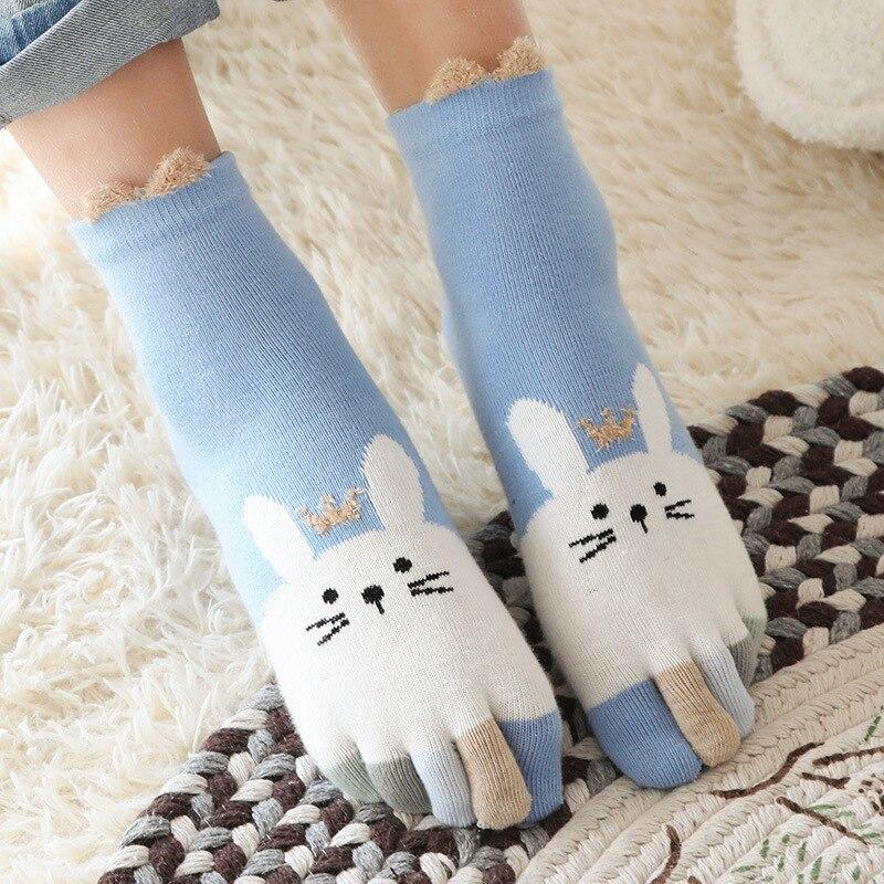 Toddler Baby Kids Girls Boys Cartoon Animal Print Socks Babies Child Animal Five Fingers Sock Hosiery Toe Sock Accessories 7-12T