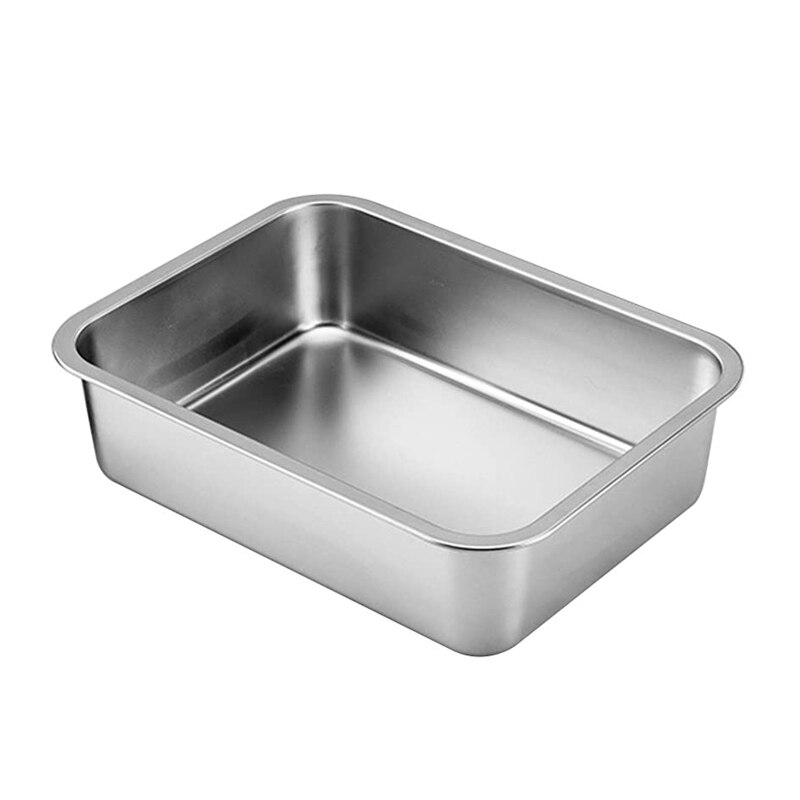 Stainless Steel Litter Pan Never Absorbs Odor No Residue Build Up Rust Resistant Easy Cleaning Litter Box 4" High