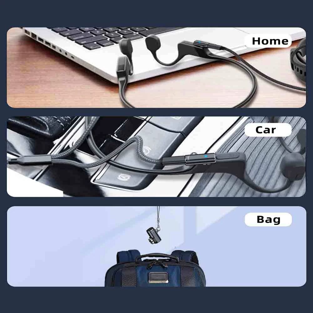 Adaptador de carga de auriculares de conducción ósea, indicador LED, cargador magnético de flexión de 90 grados para Shokz AS800/S803/S810/AS700