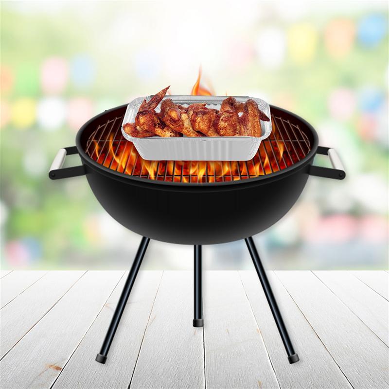 25pcs Disposable BBQ Drip Pan Practical One-off Takeaway Packing Box Foil Pans