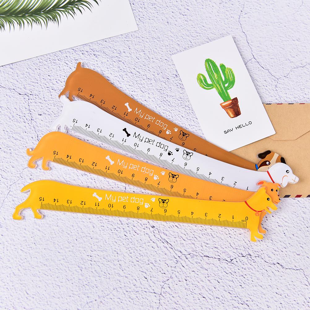 Kawaii mignon beau chiot chien en plastique règle droite étude étudiant papeterie fournitures scolaires