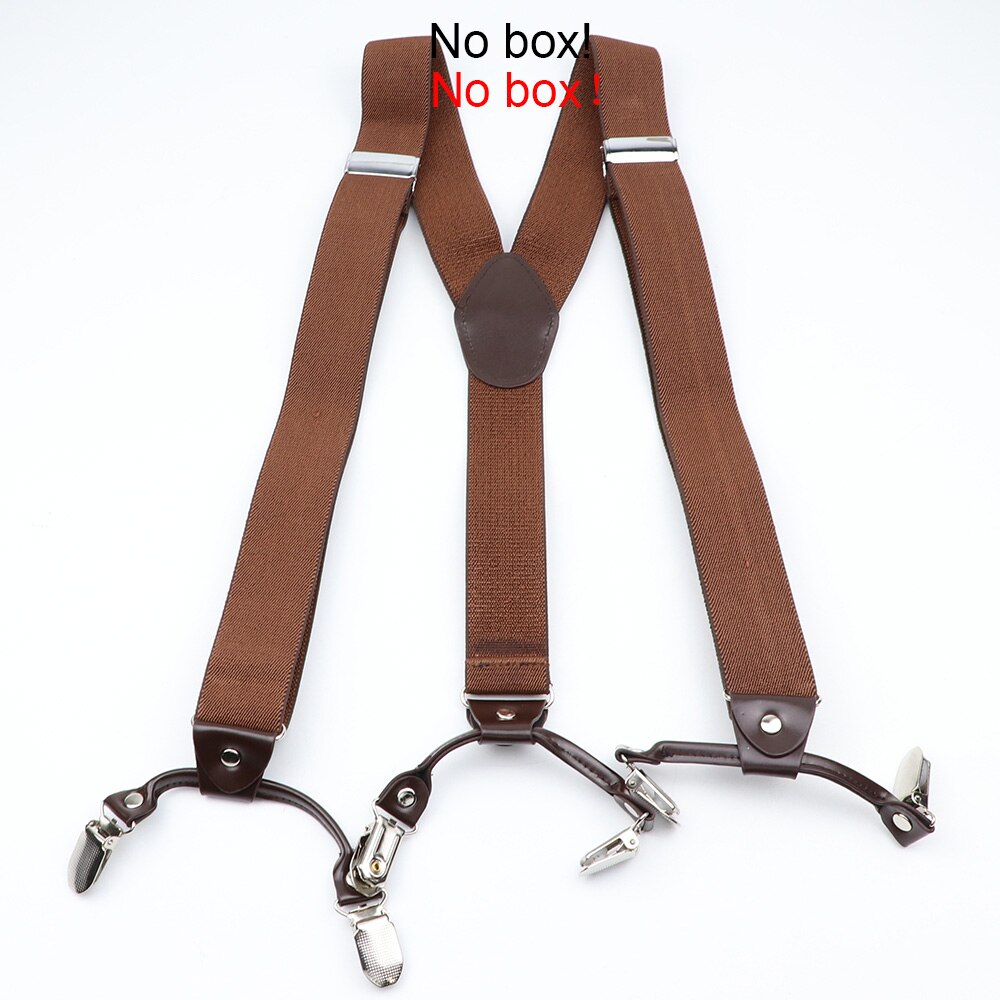 Caja de de tirantes de cuero negro, 6 Clips para tirantes, Vintage, informal, tirantes para pantalones: 22 no box