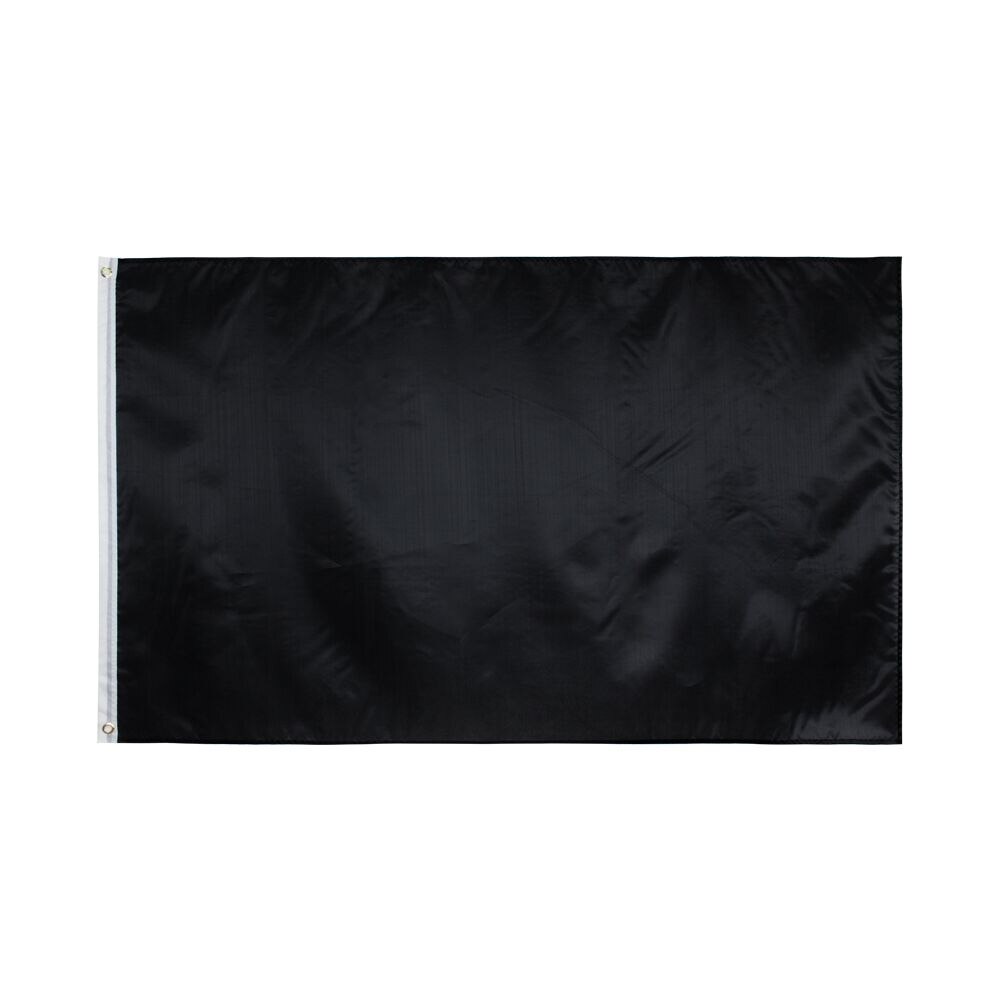 90X150cm WHITE Flag Solid Color banner: BLACAK