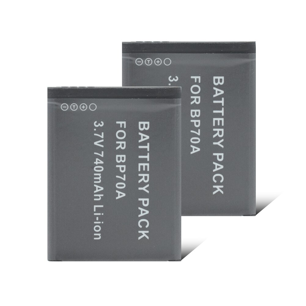 1/2 Pieces BP70A 740mAh Li-ion Lithium Battery For Samsung ES30 ES65 ES67 ES70 ES71 ES73 ES74 ES75 ES80 ES90 ES95 ES96 ES99 SL50