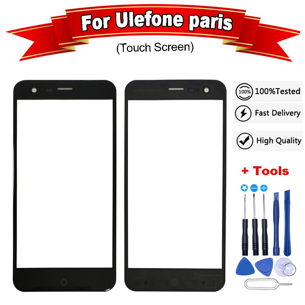Black Touch Screen For Ulefone paris Touch Screen Digitizer Front Glass Panel Sensor Replacement +Free tools: Default Title