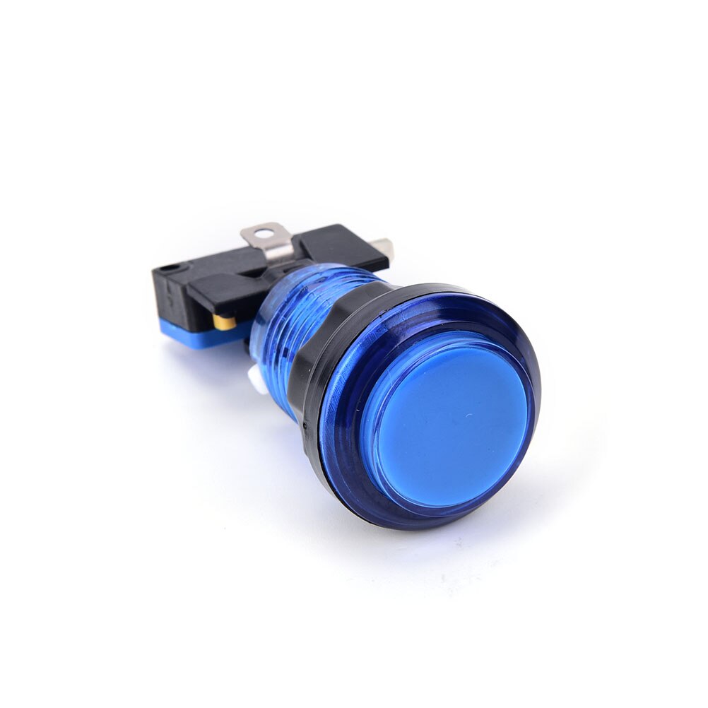 1 stuk led-licht verlichte ronde arcade videogame-speler drukknopschakelaar 5 kleuren 32mm: Blauw