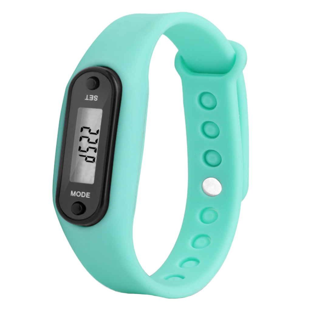 Pedometer Walking Style Step Counter LCD Display Distance Measure LCD: Mint green