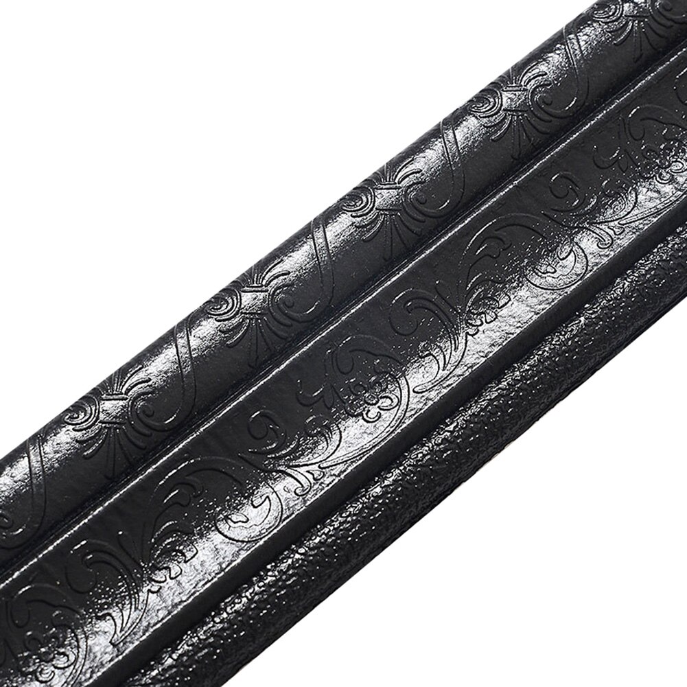Wall Trim Line Skirting Border 3D Pattern Sticker Decoration Self Adhesive Waterproof Strip SEC88: Black  B