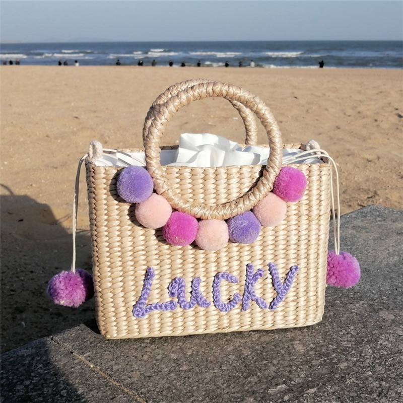 Flower Straw Shoulder Bag Women Retro Hand-Woven Totes Messengr Bag Lady Summer Handbag Travel Beach Handbag Casual Bags