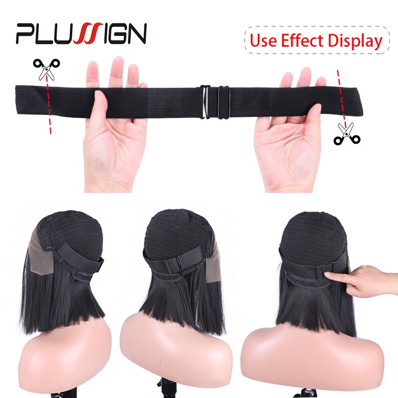5 kpl plussign säädettävä kuminauha peruukkeihin ompelu musta peruukkinauha 2.5cm, 3cm, 3.5cm leveä peruukkitarvikkeet peruukki kiinteä materiaali