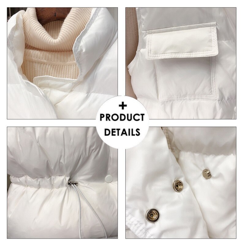 Licht Down Vest Vrouwen Korte Vest Winddicht Lichtgewicht Warm Vest Witte Eendendons Down Jas Mouwloze