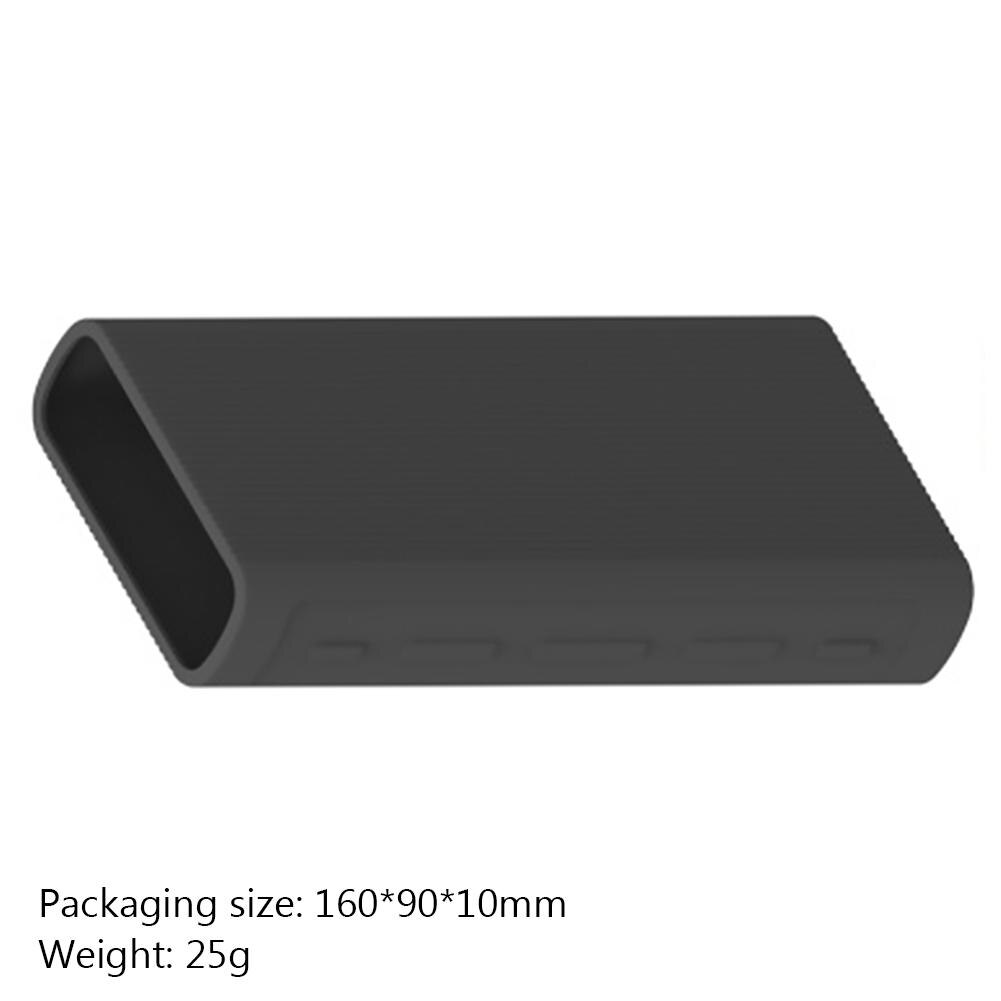 Capa protetora de silicone antiderrapante, portátil, proteção, design, prevenção de queda, para xiaomi, celular, bateria externa: Preto