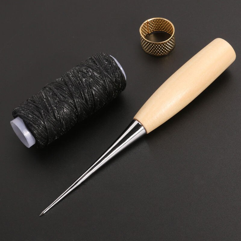 Stainless Steel Leather Sewing Needles Stitching Needle Set Thread Thimbles Hand Sewing Repairing Tools For DIY Handmade