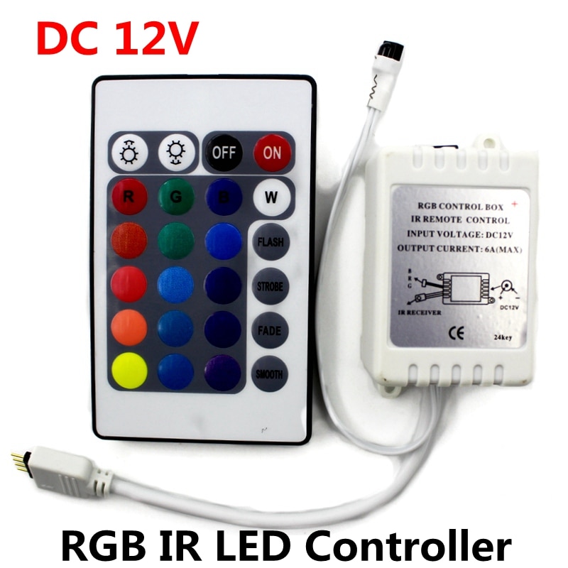 DC 12V RGB IR Remote Controller 24 Toetsen LED Driver Dimmer Voor LED Strip licht SMD 2835/3528 /5050/5730/5630/3014