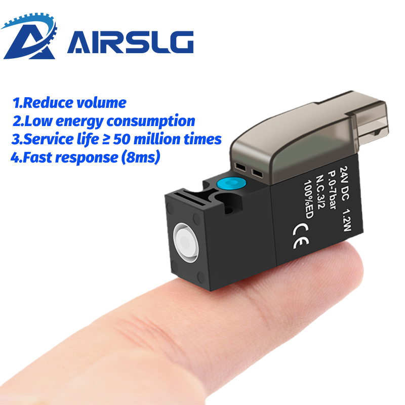 Válvula solenoide en miniatura de alta frecuencia, válvula de aire de 10mm, válvula de control de tres vías de dos posiciones de 30Hz, válvula de vacío de 24V 12V 6V