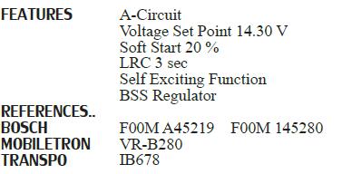 Alternator Voltage Regulator 13423600 04-147 IB678 F00M145280 F00M145679 F00MA45219 VR-B280 VRG46478