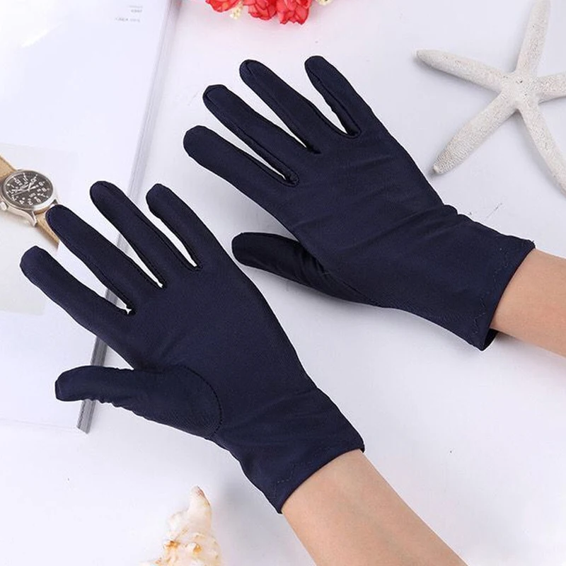 Autumn Summer Unisex Thin Ice Silk Gloves Spring Cycling Driving Protection Solid Breathable Ceremonial Gloves