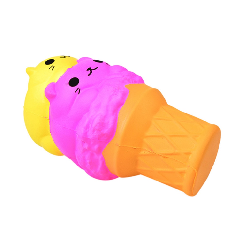 Jumbo Squishy Ranbow Ice Cream Cone Jumbo PU Slow Rising Soft Squishes Lovely Toys Stress Relief Toy F4