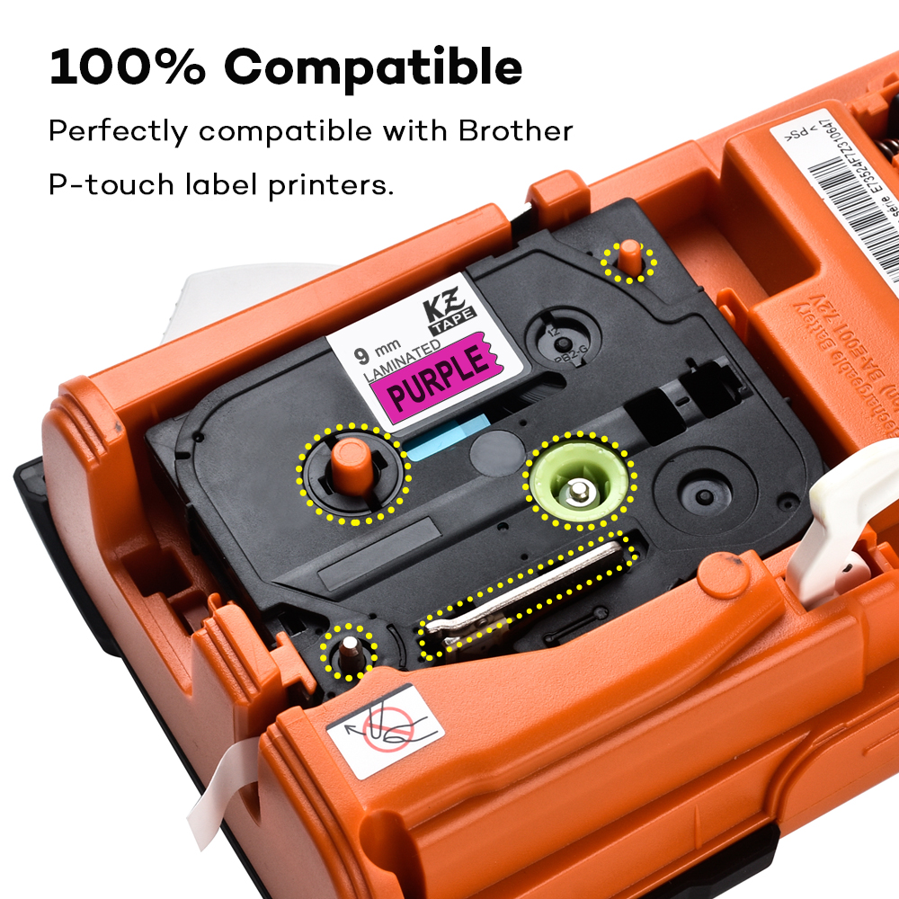 9mm TzeP21 Black on Purple Laminated Label Tape Cassette Cartridge label ribbon tze tape Tze-P21 tze P21 tzeP21 for P-touch PT