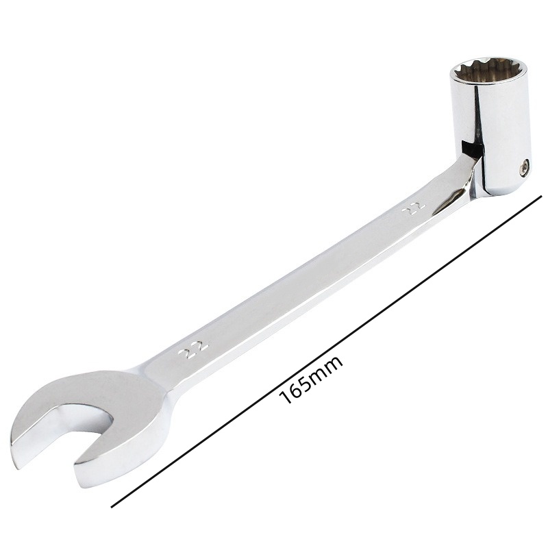 Herramienta de llave de tubo giratoria de doble extremo, juego de enchufes de actividad, herramientas, llave de tubo Flexible de cabeza giratoria métrica, herramienta de acero CRV