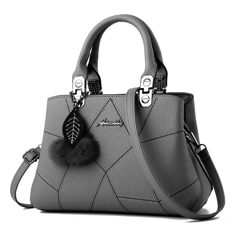 Mode Vrouwen Schoudertassen Pu Lederen Lock Flap Handtas Riem Wilde Crack Afdrukken Plaid Lady Mini Messenger Bag: Gray