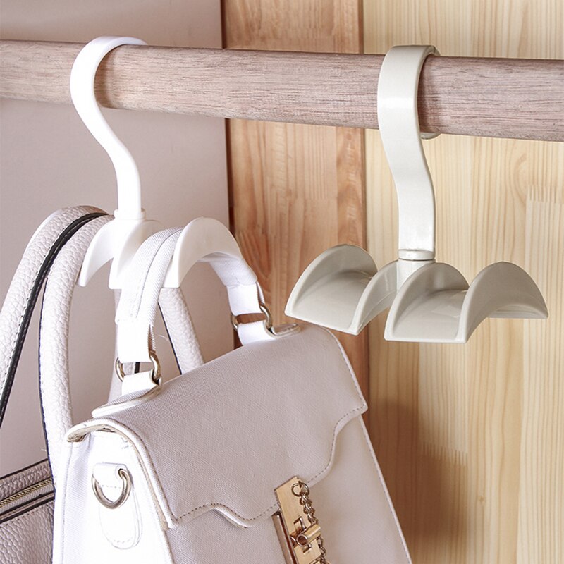 Multi-Function Bag Storage Rack 360 Degree Rotating Hanger Closet Storage Organizer Hook for Handbag Scarf Tie Rack Holder