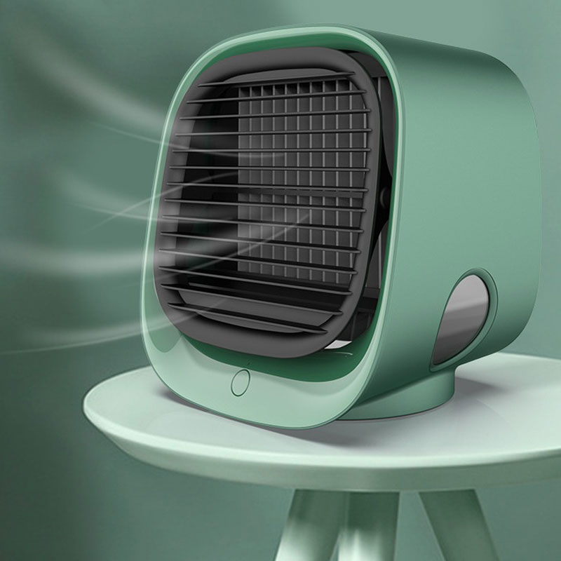 Usb Mini Air Conditioner Met Nachtlampje Draagbare Bevochtiging Desktop Luchtkoeler Multifunctionele Zomer Air Cooling Fan
