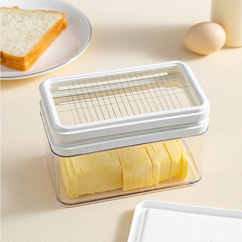 Cheese Butter Box Container Cheese Cutter Slicer Sealing Storage Keeper Tray Box Kitchen Dinnerware Cutting Food Butter Box