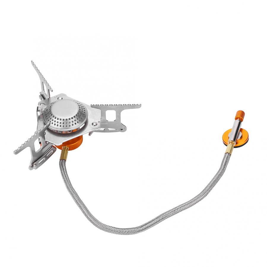 Mini fogón metálico portátil para barbacoa, 3500W, al aire libre, mochila plegable de Gas, Camping