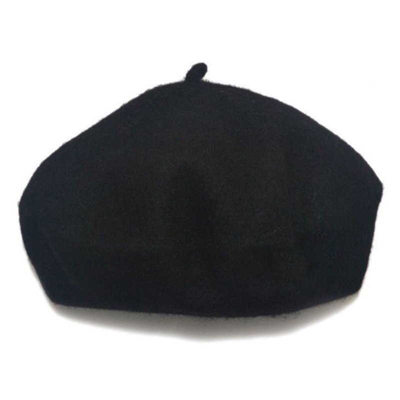 Béret en laine pour bébé fille, chapeau de peintre de Style britannique, couleur unie, mignon pour enfants, automne et hiver
