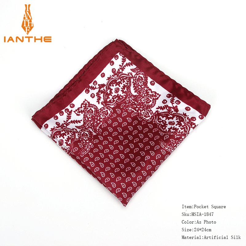 Neue herren Taschentuch Vintage Paisley Druck Tasche Platz Weiche Seide Taschentücher Hochzeit Party Business Hanky Brust Handtuch: IA1847