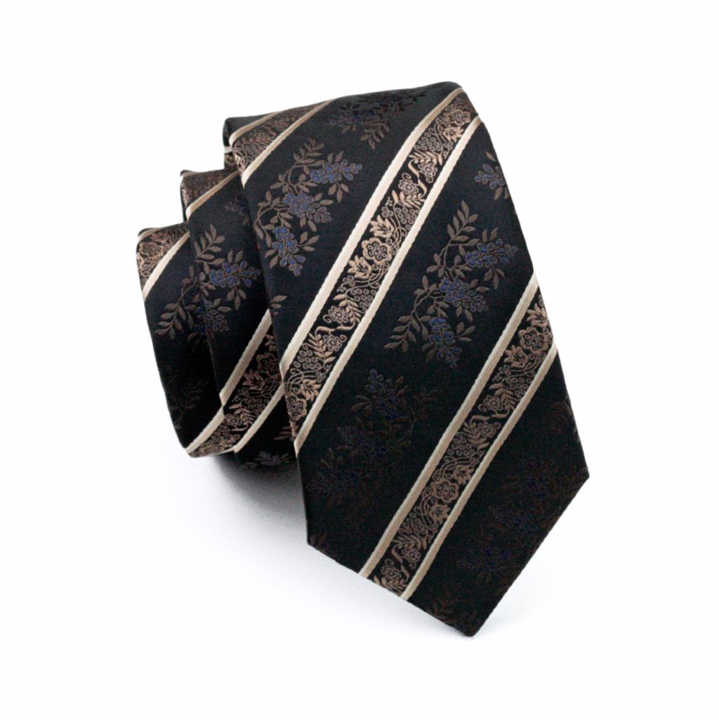 DH-798 Mens Silk Tie Black Stripe NeckTie 100% Silk Jacquard Ties For Men Business Wedding Party