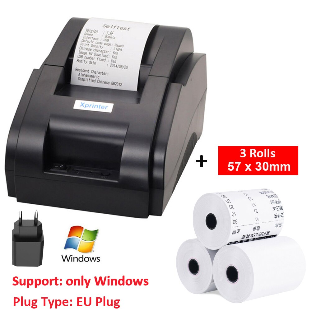 XP-58IIH 58mm Thermische Erhalt Rechnung Drucker USB maschine Restaurant POS Drucker für Fenster, oder Android und IOS: EU Stecker einstellen-3