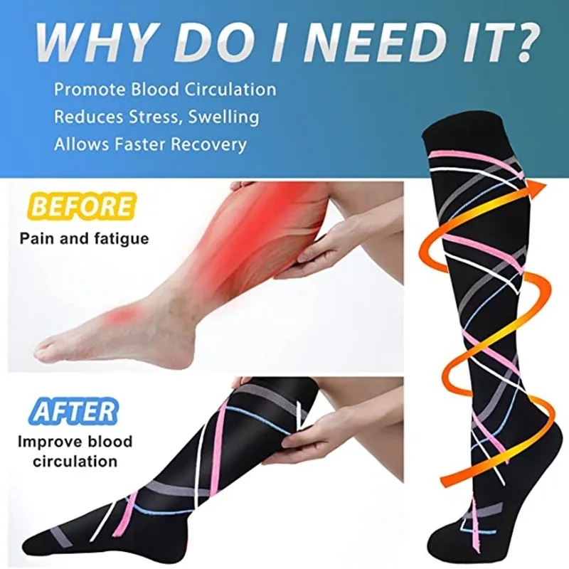 HYSAIXIA Calzini a compressione Calzini compressivi a pressione per polpaccio con cerniera Open-toe Tinta unita Uomo Donna Non coprire le dita dei piedi Calzini con zip