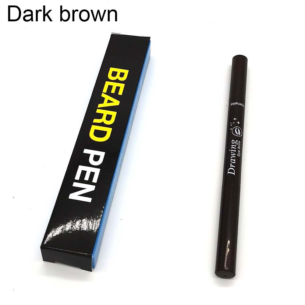 Baard Pen Mannen Kapper Potlood En Borstel Mannelijke Snor Reparatie Vorm Effectieve Verbeteren Gezichtshaar Waterdichte Proof Zweet Styling: Dark brown
