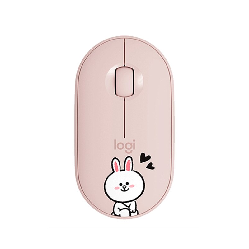 Logitech cuty småsten mute mus trådløs mus notebook bluetooth mus linje venner navngivet pink/hvid godt hånd komfortabilitet