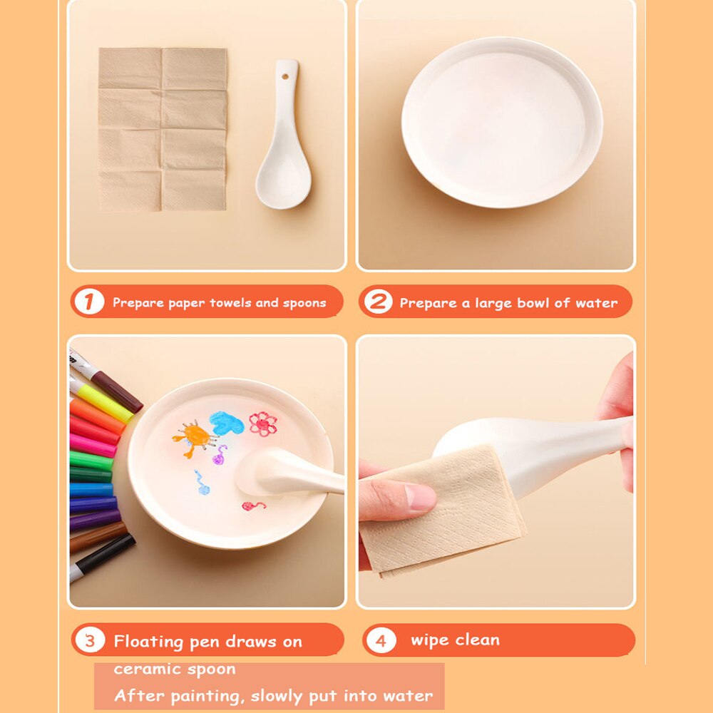 12pcs/set Magical Water Painting Pen Water Floating Doodle Pens Kids Drawing Markers Early Education Magic Whiteboard Marker