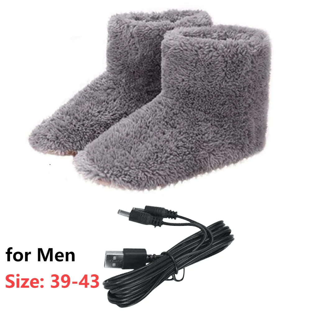 Usb Elektrische Kachel Voet Warmer Verwarmd Comfort Fleece Suède Kussen Paar Warme Voet Cover Voeten Verwarming Pads Voor Thuis Slapen