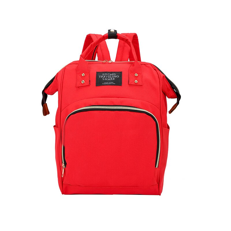 Stijl Schouder Waterdichte Mama Tas Mode Multi-Functionele Grote-Volume Luiertas Verpleging Moeder En Baby Rugzak: Red