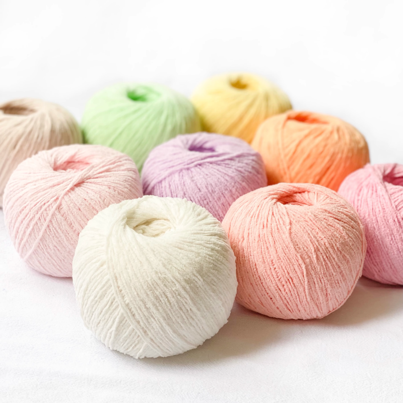 2mm de algodón esponjoso fino chenilla mate 50g DIY muñeca de ganchillo a mano muñeca tejida Edelweiss oro terciopelo lana tejer suéter zapatos