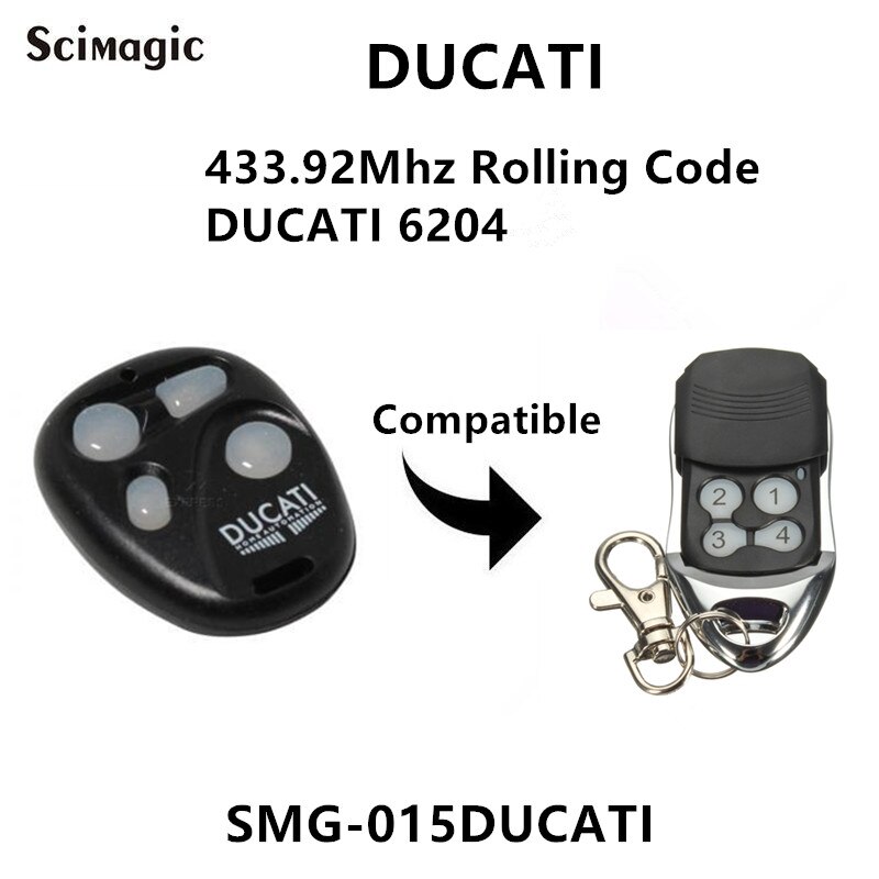 DUCATI 6204 Garage Door Remote Control 433.92MHz Rolling Code Gate Opener Transmitter