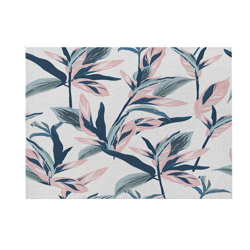 Geometrie Blumen Küche Tischset 42X32 Pflanzen Vogel Dekorative Baumwolle Leinen Tisch matt Westlichen Tischset Getränke Bahn Wasserdicht: 016
