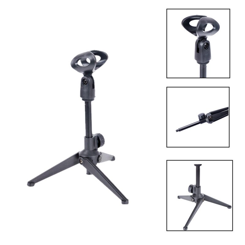 Practical Video Conferencing Voice Overs Tripod Stand Collapsible Adjustable Microphone Holder