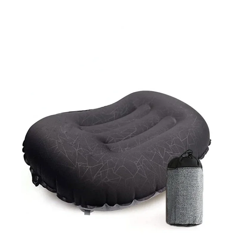 Ultralight Inflatable Camping Travel Pillow,Ergonomic Inflating Pillows,Cushions for Neck & Lumbar Support While Camp Hiking: black