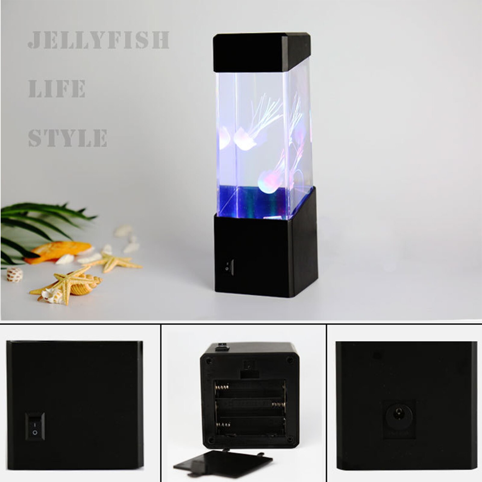 Kwallen Nachtlampje Mini Desktop Aquarium Kwallen Mood Light Met Kleur Veranderende Licht Effect Voor Studie, Kinderkamer