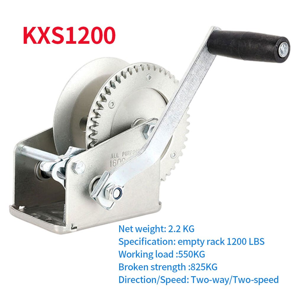 Hand Winch Manual Boat Winch Black Strap Hand Crank Winch With Two Way Adjustable Towing Winch Boat Accessories Towing Winch
